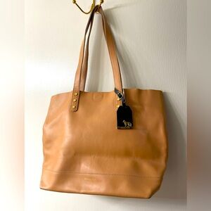 Emma Fox Camel Leather Tote Bag